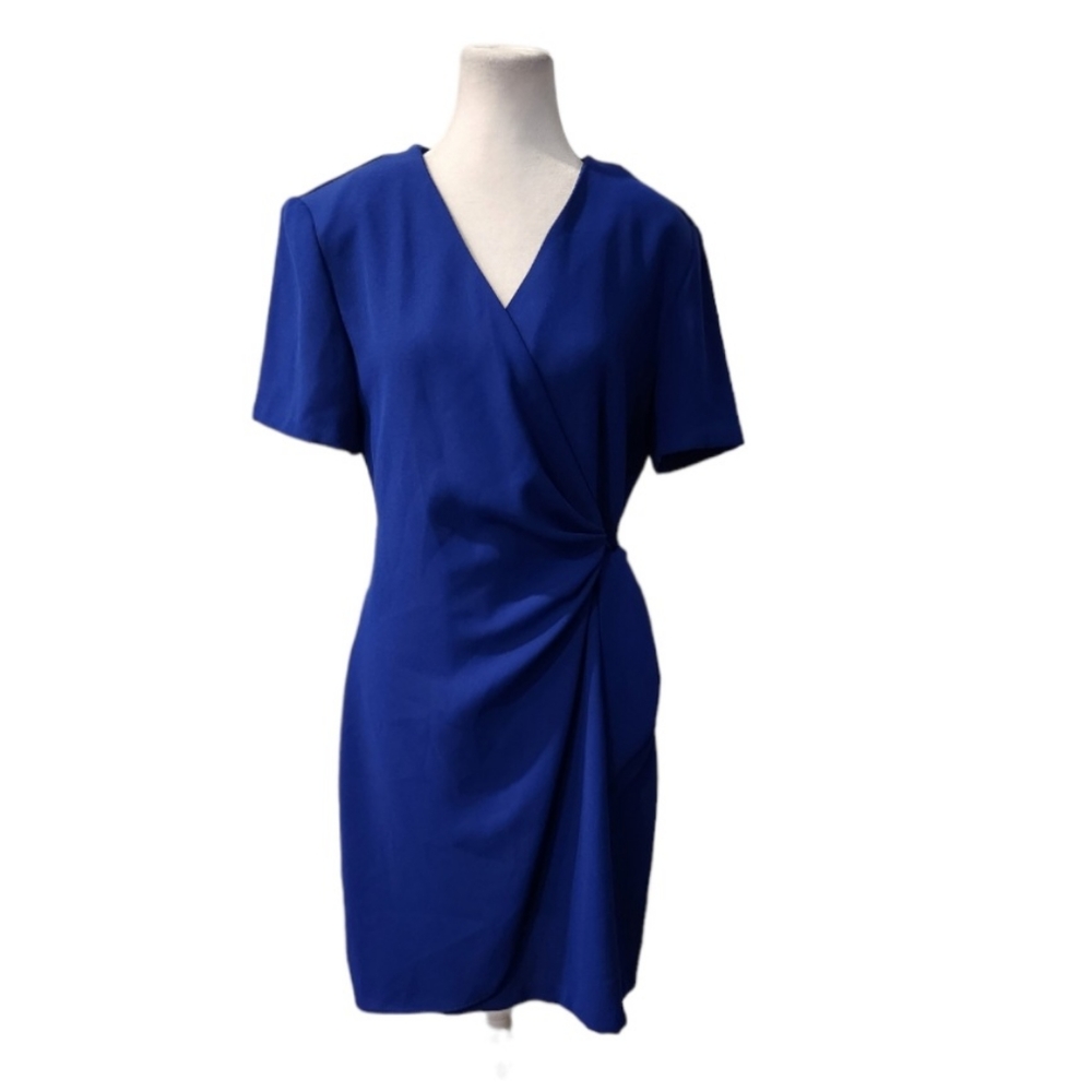 Vintage Braemar Blue Wrap Dress with Shoulder Pads